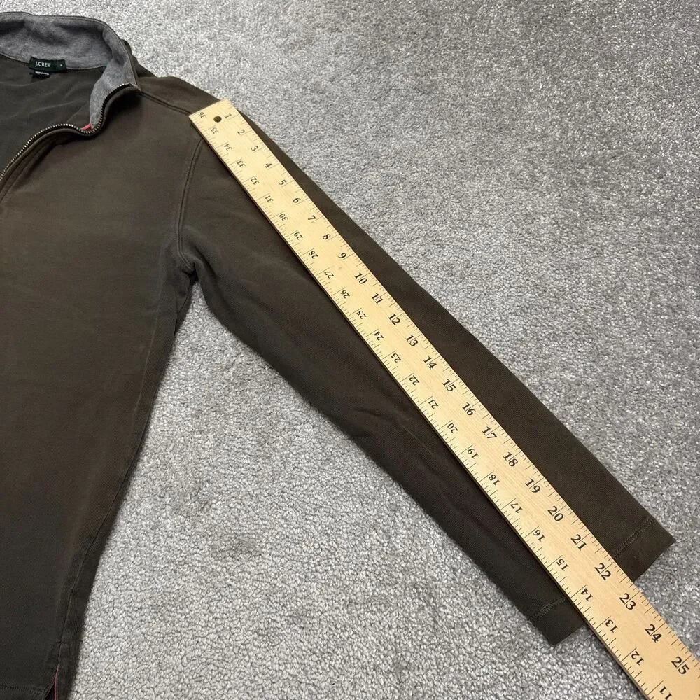 J.Crew Y2K 1/4 Zip Pullover Sweatshirt Mens Small Faded Green Cotton Mock Casual